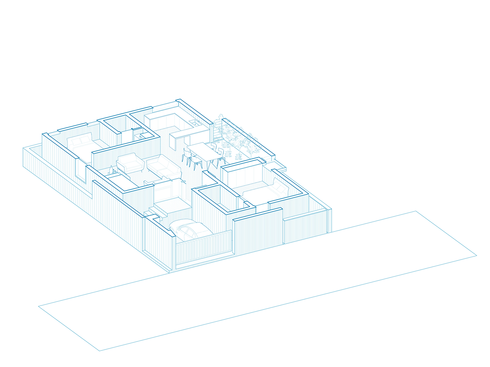 Bridge Bungalow Isometric view