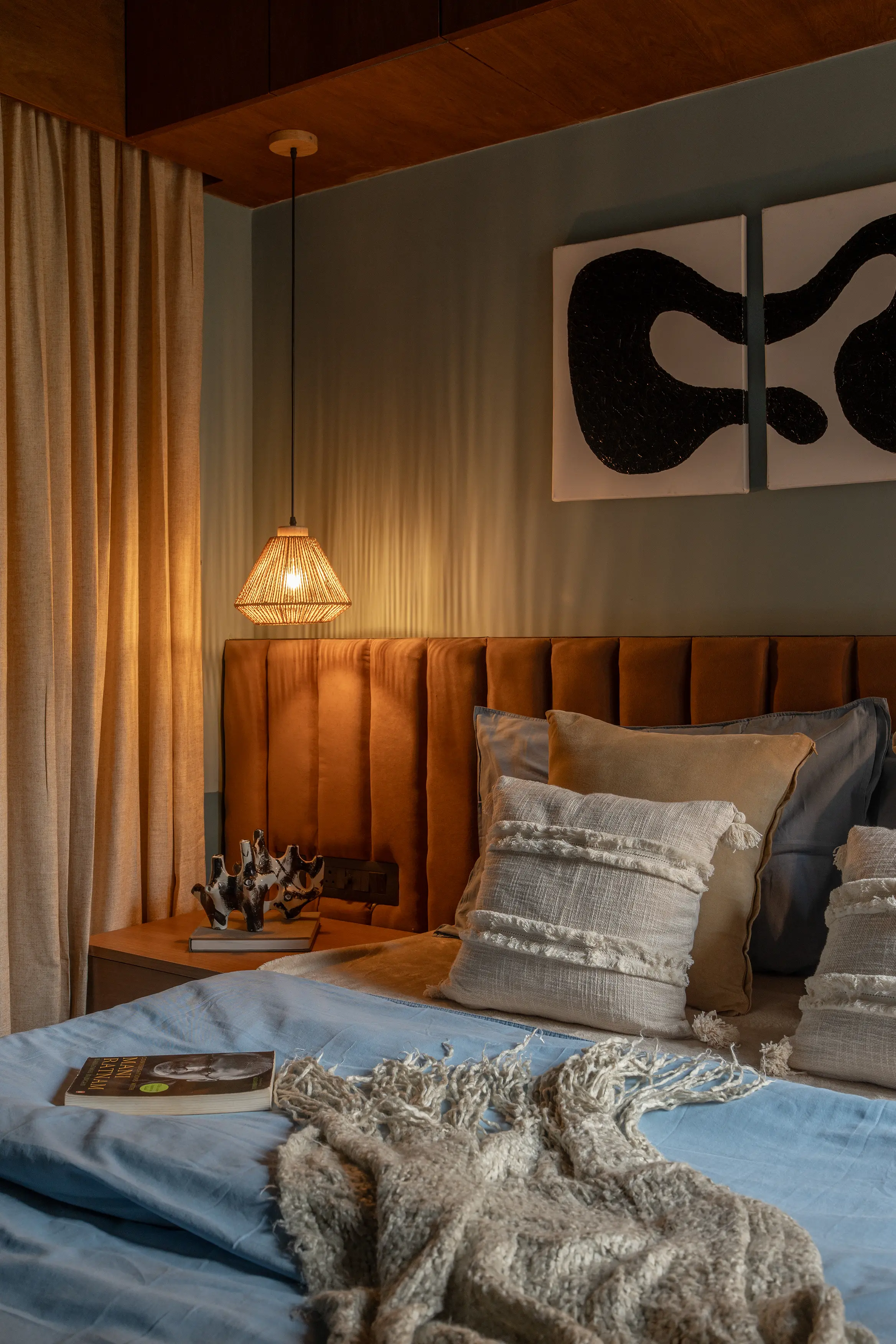 Chennai Interiors blue bedroom alternate view