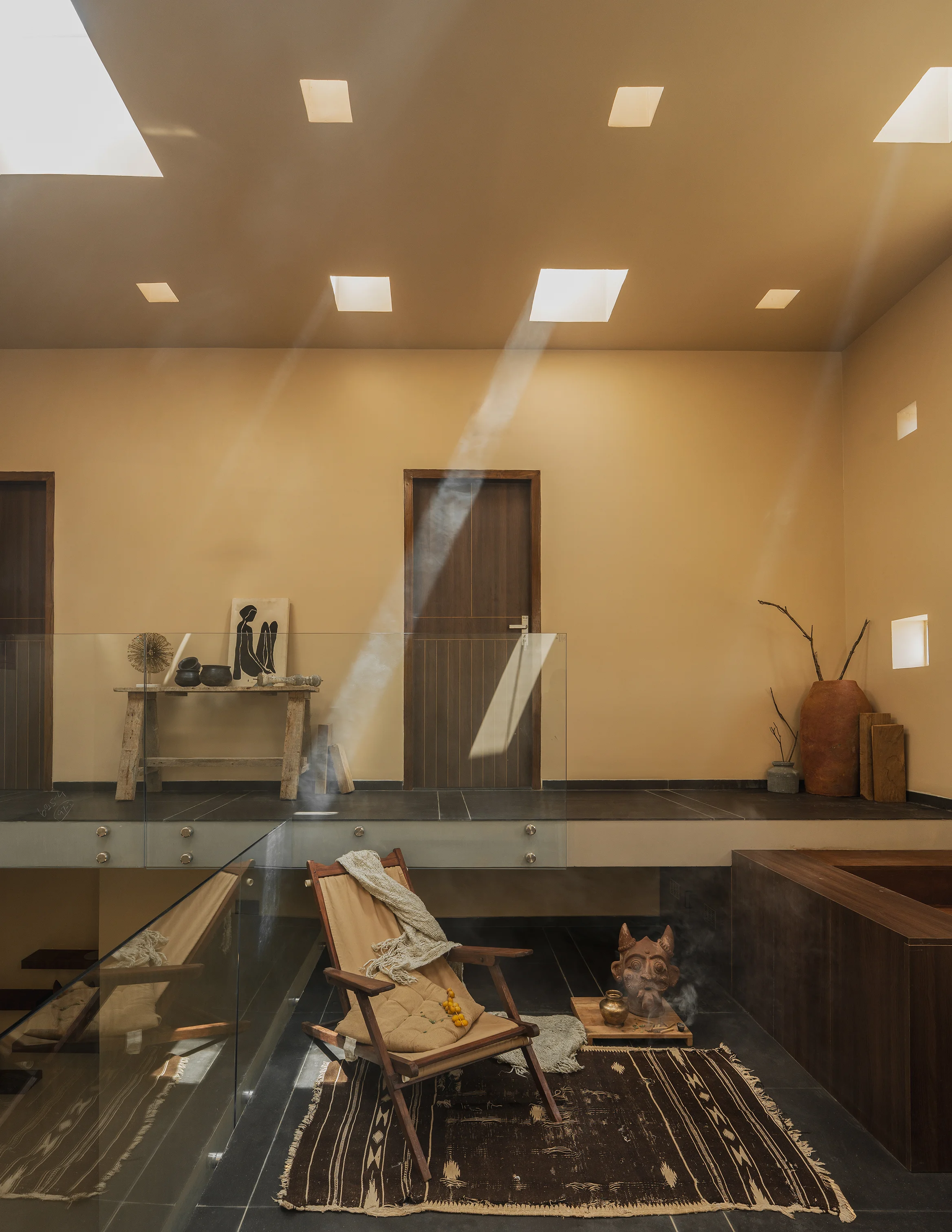 Theni Residence skylight with vintage elements